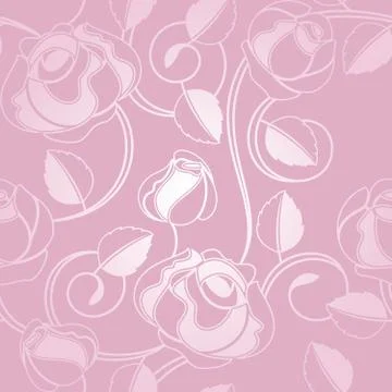 Seamless wallpaper pattern with of pink roses 스톡 일러스트