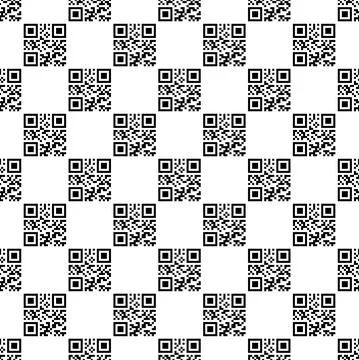 Seamless wallpaper pattern with qr code. Vector illustration Stock Illustration