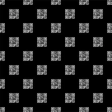 Seamless wallpaper pattern with qr code. Vector illustration Stock Illustration