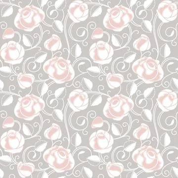 Seamless-wallpaper pattern with of roses 스톡 일러스트