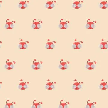 Seamless wallpaper with red ants. Stock Illustration
