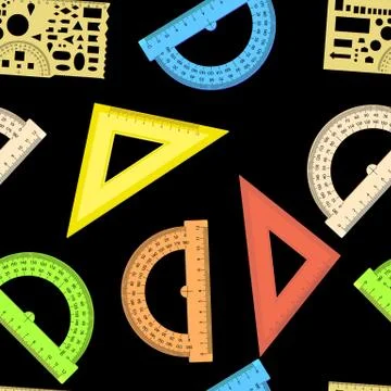 Seamless wallpaper the ruler and protractor line of the triangle Stockillustratie