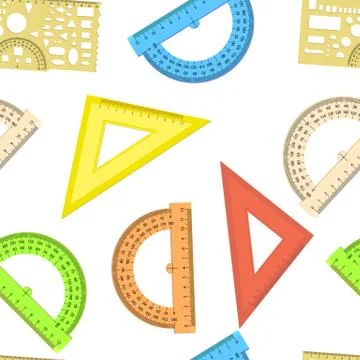 Seamless wallpaper the ruler and protractor line of the triangle Stockillustratie