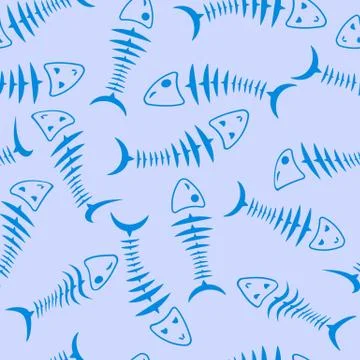 Seamless wallpaper skeleton fish Illustrazione stock
