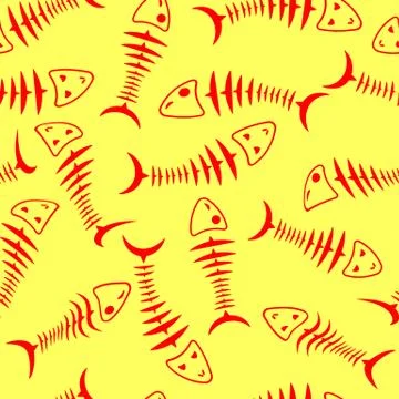 Seamless wallpaper skeleton fish Illustrazione stock