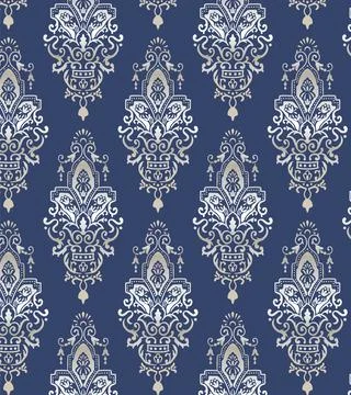 Seamless Wallpaper, vector pattern background, illustration in silver color Illustrazione stock