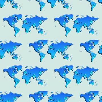Seamless wallpaper with world map. Stock Illustration