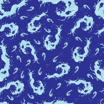 Seamless water splash pattern with dynamic liquid shapes Stock Illustration