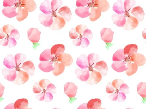 Seamless Watercolor floral pattern. Vector Flower Pattern Stock Illustration