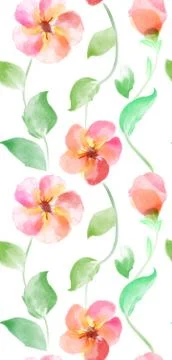 Seamless Watercolor floral pattern. Vector Flower Pattern Stock Illustration