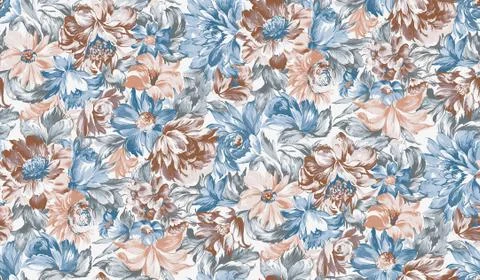 Seamless watercolor flower background Stock Illustration