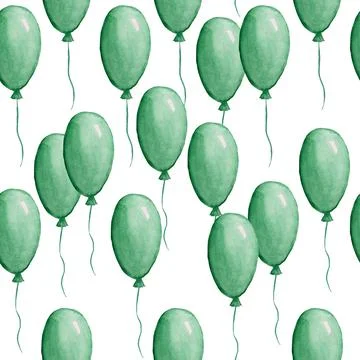 Seamless watercolor hand drawn pattern with St Patricks day elements, green air Stock Illustration