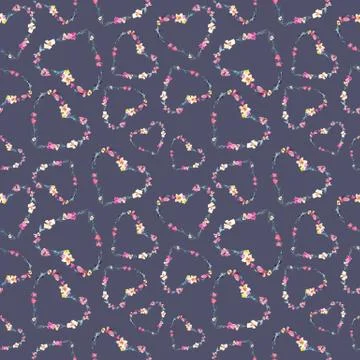Seamless watercolor hearts pattern. Creative abstract texture for wedding Stock Illustration