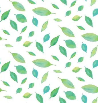 Seamless watercolor leaf pattern Stock Illustration