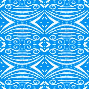 Seamless watercolor mosaic pattern. Hand drawn geometric ethnic background. イラスト素材