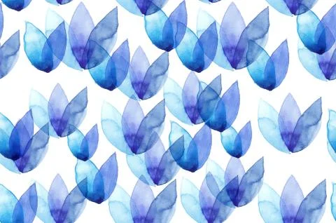 Seamless watercolor pattern background lily bell flowers leaves Stock Illustration