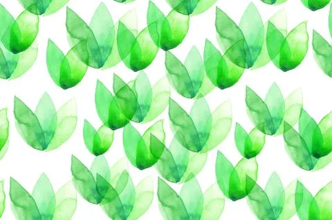 Seamless watercolor pattern background lily bell flowers leaves Stock Illustration