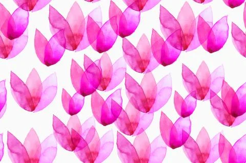 Seamless watercolor pattern background lily bell flowers leaves Stock Illustration