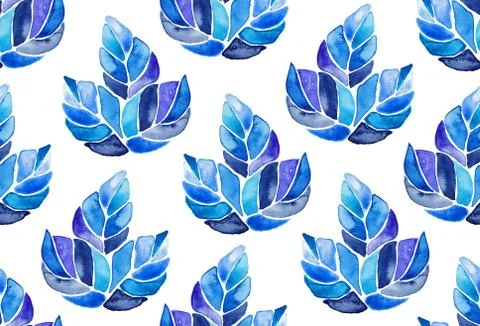 Seamless watercolor pattern background maple leaves Illustrazione stock