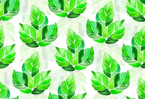 Seamless watercolor pattern background maple leaves Stock Illustration