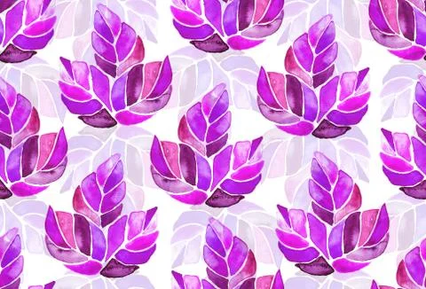 Seamless watercolor pattern background maple leaves Stock Illustration