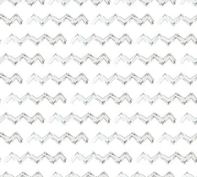 Seamless watercolor pattern of blue lines, zigzags with black stroke Stock Illustration