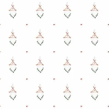 Seamless watercolor pattern boho style. cartoon dream catcher for kids. for Stock Illustration