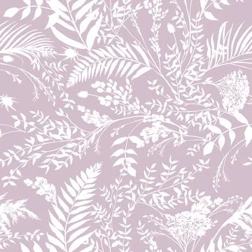 Seamless watercolor pattern with boho style fern branches and leaves drawn Illustrazione stock