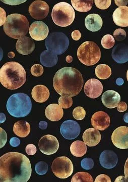 Seamless watercolor pattern with circles Stock Illustration