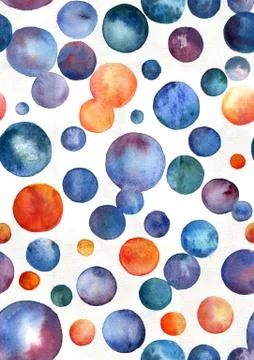 Seamless watercolor pattern with circles Stock Illustration