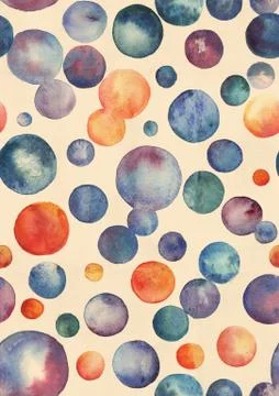 Seamless watercolor pattern with circles 库存插图