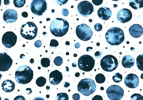 Seamless watercolor pattern with circles Stock Illustration