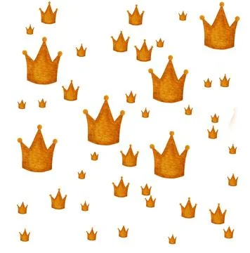 Seamless watercolor pattern with crown Stock Illustration