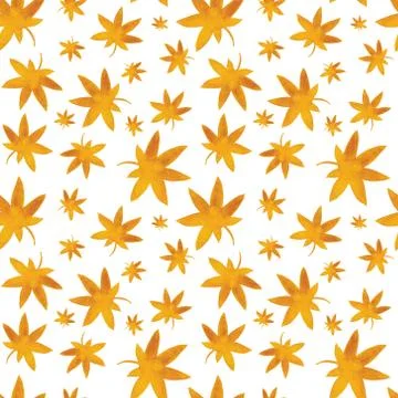 Seamless watercolor pattern with maple leaves 스톡 일러스트