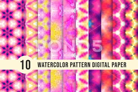 Seamless watercolor pattern for the modern background. Elegant color splash p PSD Template
