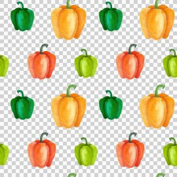 Seamless watercolor pattern with vegetables. Stock Illustration