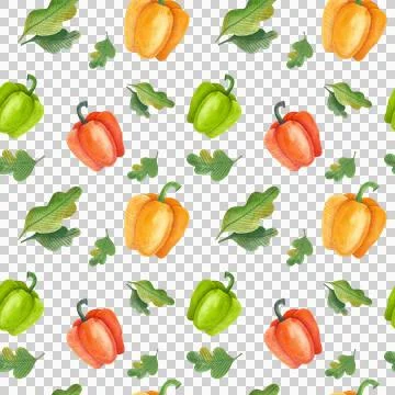Seamless watercolor pattern with vegetables. Stock-Illustration