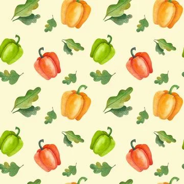 Seamless watercolor pattern with vegetables. Stock Illustration