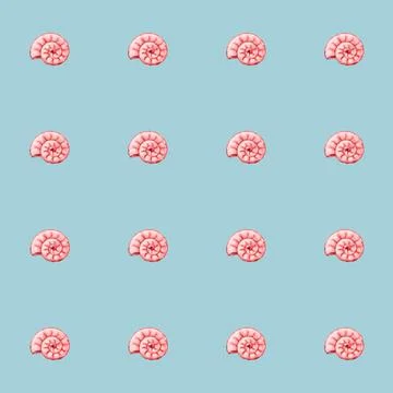 Seamless watercolor shell pattern for fabric and wrapping paper design Stock Photos