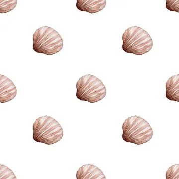 Seamless watercolor shell pattern suitable for fabric and packaging design Foto stock
