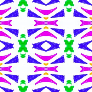 Seamless watercolor triangles pattern. Hand drawn geometric mosaic. Illustrazione stock