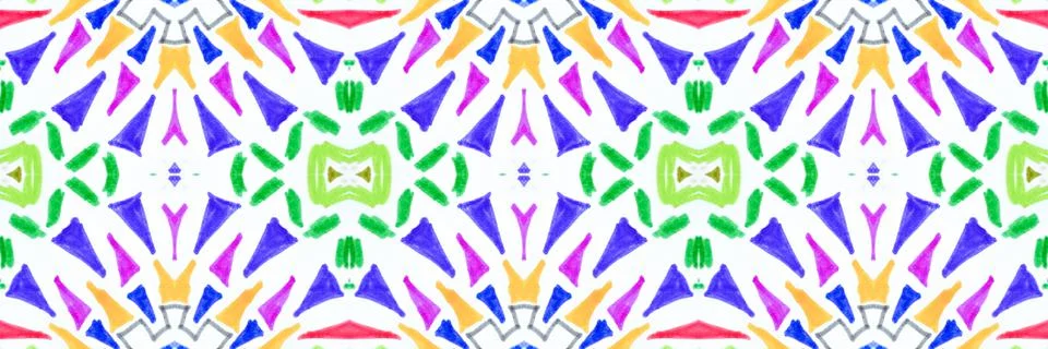 Seamless watercolor triangles pattern. Hand drawn geometric mosaic. 스톡 일러스트