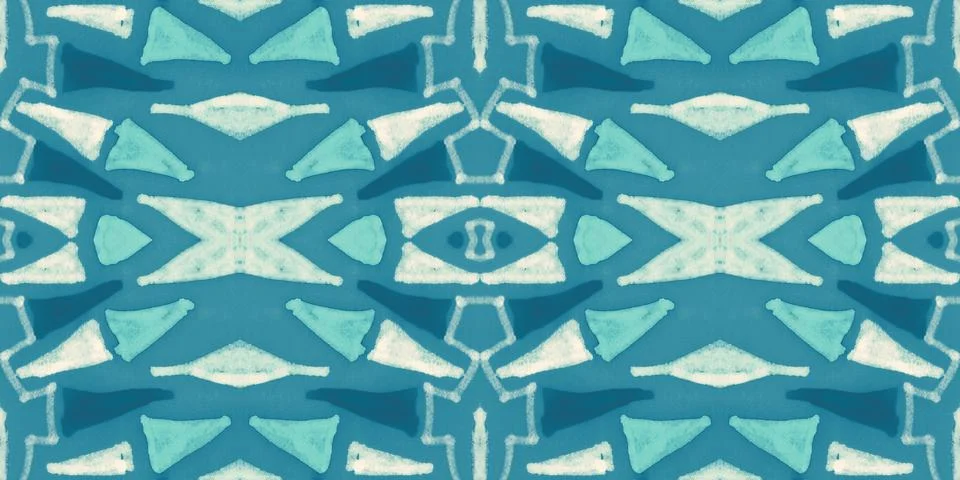 Seamless watercolor triangles pattern. Hand drawn geometric mosaic. Illustrazione stock