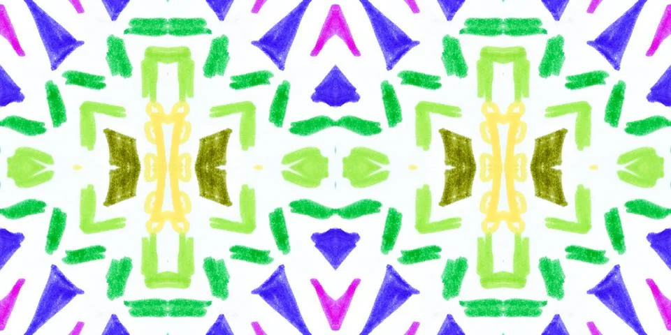 Seamless watercolor triangles pattern. Hand drawn geometric mosaic. 스톡 일러스트