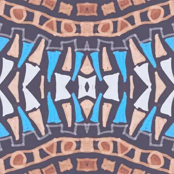 Seamless watercolor triangles pattern. Hand drawn geometric mosaic. Illustrazione stock