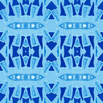 Seamless watercolor triangles pattern. Hand drawn geometric mosaic. Illustrazione stock