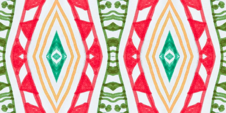 Seamless watercolor triangles pattern. Hand drawn geometric mosaic. Illustrazione stock