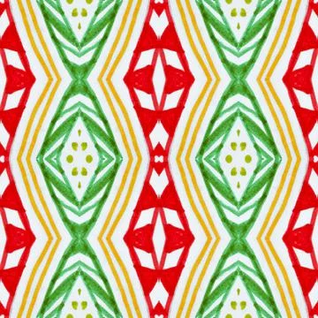 Seamless watercolor triangles pattern. Hand drawn geometric mosaic. Stock Illustration