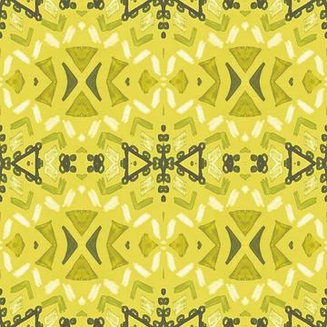 Seamless watercolor triangles pattern. Hand drawn geometric mosaic. Stock Illustration