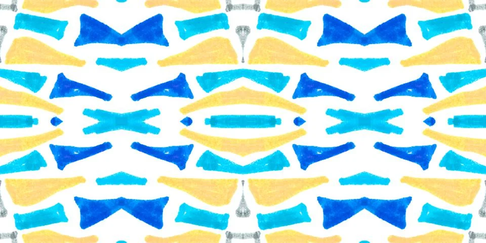 Seamless watercolor triangles pattern. Hand drawn geometric mosaic. Illustrazione stock
